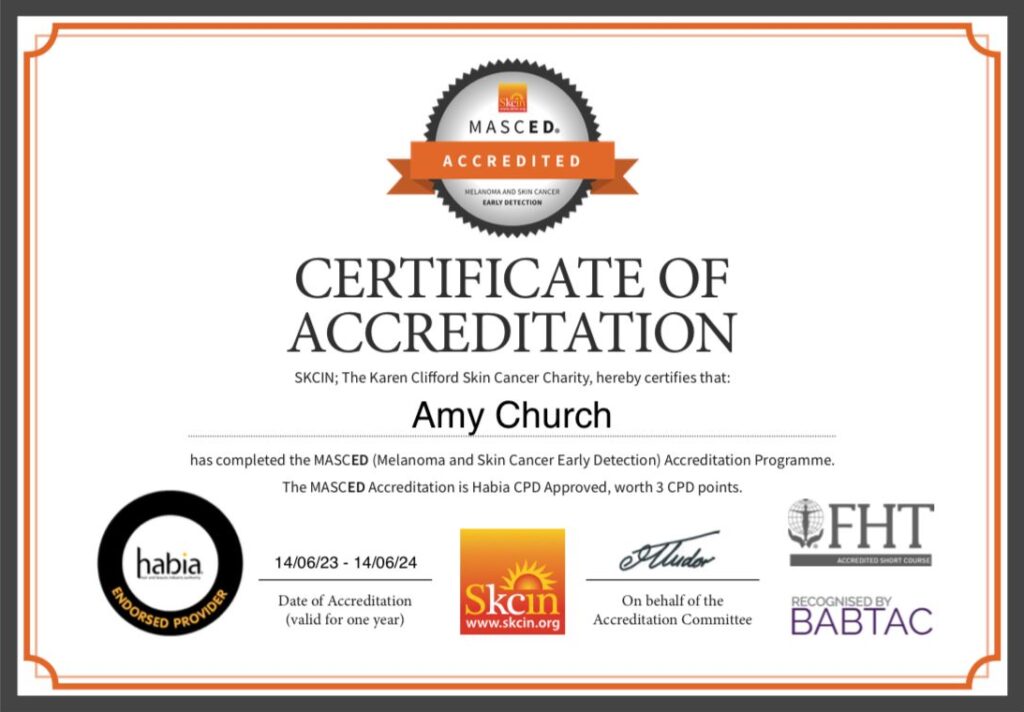 MASCED accreditation - Amy Church
